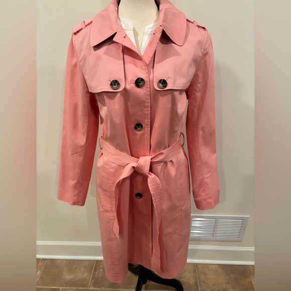 Talbots Women’s Pink Trench Coat, Size L - Picture 8 of 10
